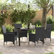 Tuin eettafelset poly rattan zwart 4 personen
