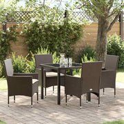Tuin eettafelset poly rattan bruin 8 persoons