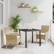 Tuin eettafelset poly rattan beige 8 personen