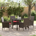Tuinset 4 personen PE rotan bruin 200x80x73 cm