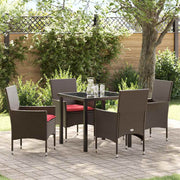 Tuinset 4 personen PE rotan bruin 200x80x73 cm