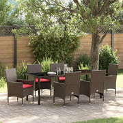Tuinset 7-delig PE Rattan bruin