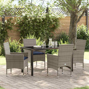 Tuinset tafel 200x80x73 cm met 6 stoelen grijs PE rattan