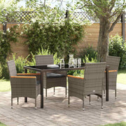 Tuin eettafelset poly rattan grijs 4 personen