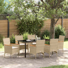 Tuin eettafelset poly rattan 7-delig beige