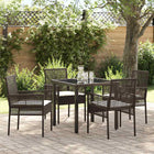 Tuin eettafelset poly rattan bruin 4 personen