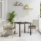Tuinset poly rattan lichtgrijs 2 stoelen tafel 80x80x73 cm
