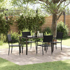 Tuin eettafelset poly rattan zwart 4 persoons