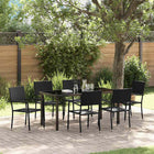 Tuinset poly rattan 6 persoons 160x80x73 cm zwart