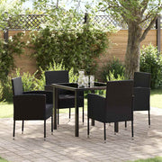 Tuinset poly rattan 5-delig zwart