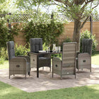 Tuin eettafelset poly rattan grijs 4 personen