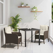 Tuin eettafelset poly rattan bruin 4 personen