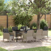 Tuinset 7-delig poly rattan lichtgrijs