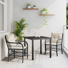 Tuin eettafelset poly rattan zwart 2 persoons