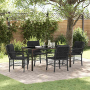 Tuin eettafelset poly rattan 4 personen zwart