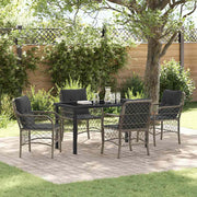 Tuin eettafelset poly rattan grijs 4 personen