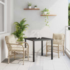 Tuin eettafelset poly rattan beige 3-delig