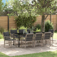 Tuin Eettafelset Met Kussen 9 Pcs Lichtgrijs Poly Rattan