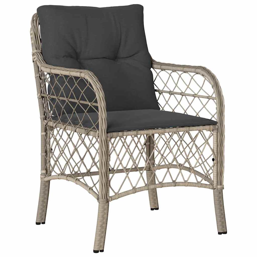 Tuin Eettafelset Met Kussen 9 Pcs Lichtgrijs Poly Rattan