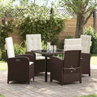 Tuin eettafelset poly rattan bruin 4 personen