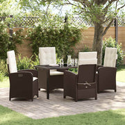 Tuin eettafelset poly rattan bruin 4 personen