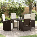 Tuin eettafelset poly rattan bruin 4 personen