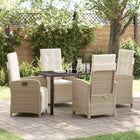 Tuin eettafelset poly rattan beige 4 personen