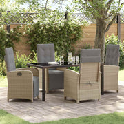 Tuin eettafelset poly rattan beige 4 personen