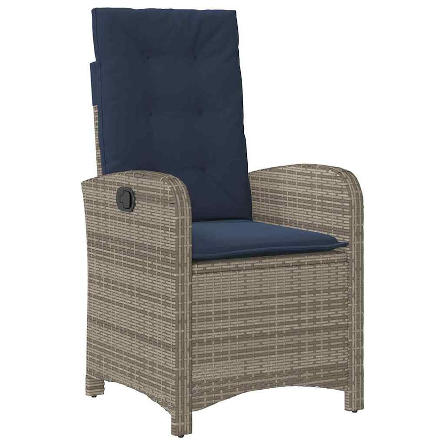 5-delige Tuinset met Kussens, Grijs Poly Rattan