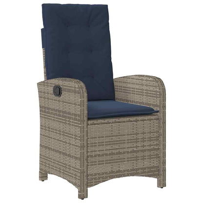 5-Delige Tuinset met Kussens - Grijs Poly Rattan