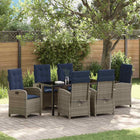Tuinset poly rattan grijs 7-delig