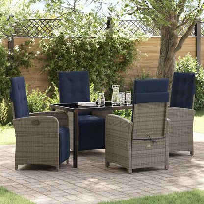 5-delige Tuinset Grijs Poly Riet
