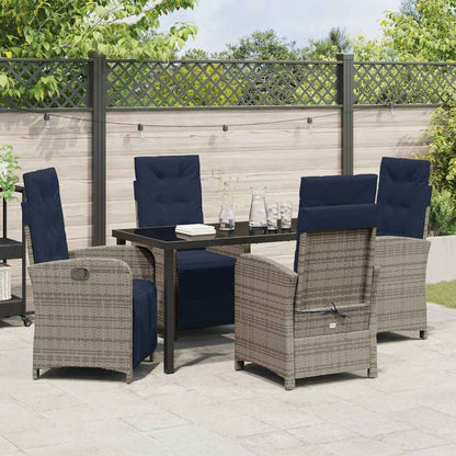 5-delige Tuinset Grijs Poly Riet