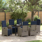 Tuinstoelenset poly rattan grijs 2 stuks