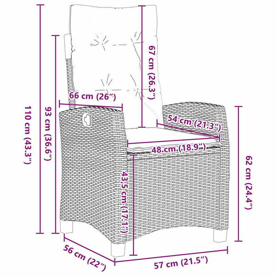 Tuin Eettafelset Met Kussen 7 Pcs Zwart Poly Rattan