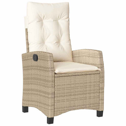 Tuin Eettafelset Met Kussen 9 Pcs Beige Poly Rattan