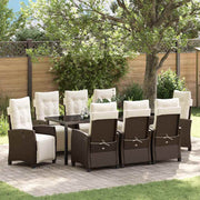Tuin eettafelset poly rattan bruin 8 personen