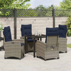 Tuin eettafelset poly rattan grijs 5-delig
