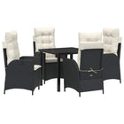 Tuin eettafelset poly rattan zwart 4 personen