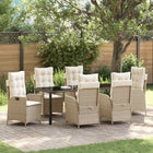 Garden Dining Set with Cushion 7 pcs Beige Poly Rattan