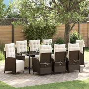 Tuinset 9-delig poly rattan bruin