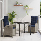 Tuinset rattan grijs zwart 3-delig