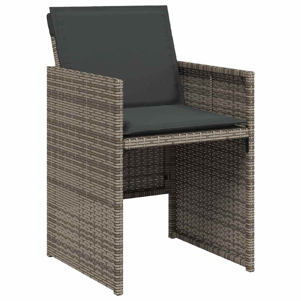 Tuin eettafelset 5 pcs Grijs poly rattan