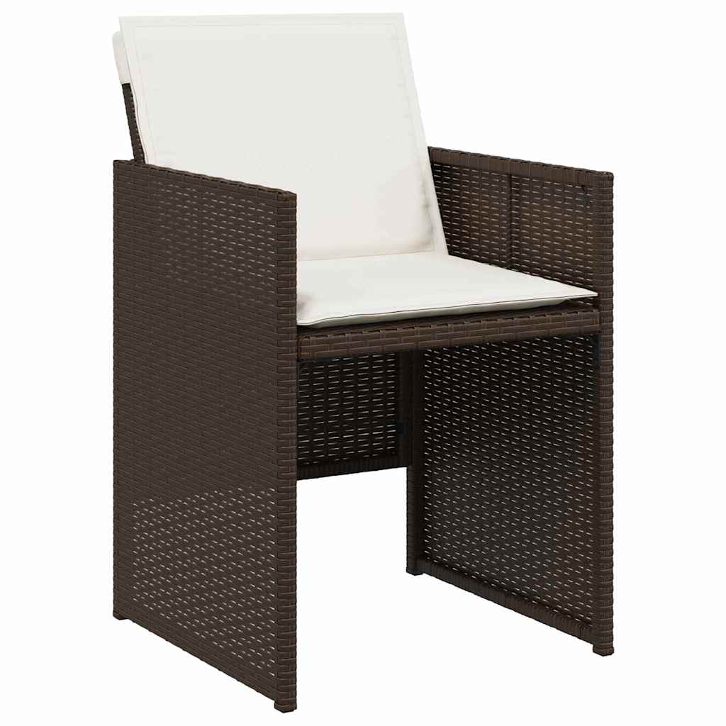 Tuin eettafelset 5 pcs Bruin poly rattan