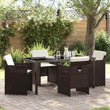 Tuin eettafelset 5 pcs Bruin poly rattan