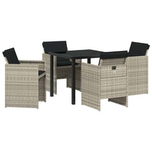Tuin eettafelset 5 pcs Lichtgrijs poly rattan