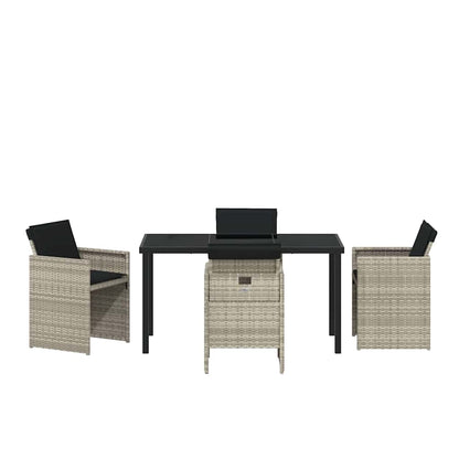 Tuin eettafelset 5 pcs Lichtgrijs poly rattan
