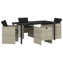 Tuin eettafelset 5 pcs Lichtgrijs poly rattan