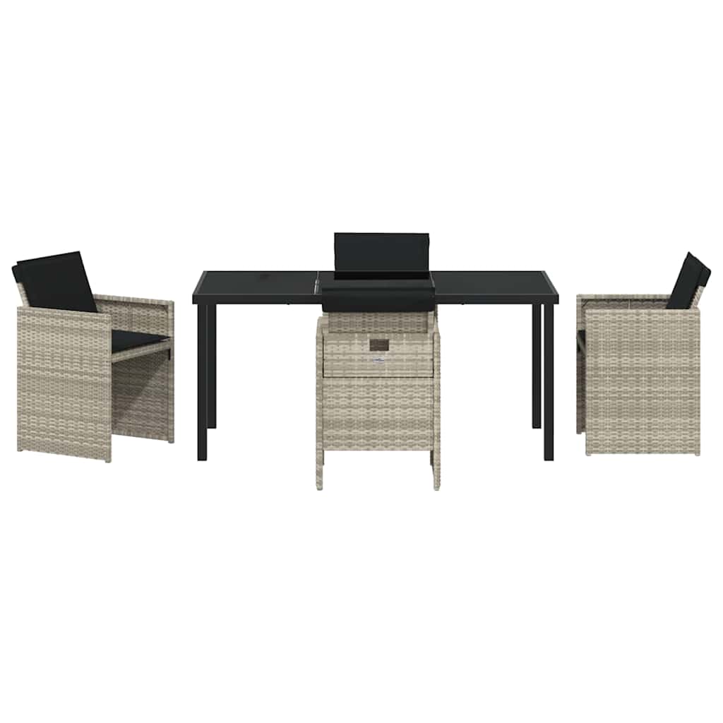 Tuin eettafelset 5 pcs Lichtgrijs poly rattan