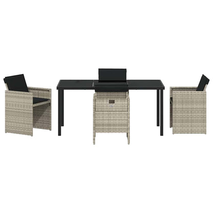 Tuin eettafelset 5 pcs Lichtgrijs poly rattan